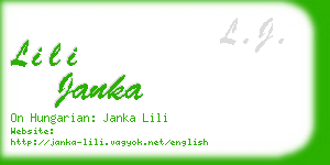 lili janka business card